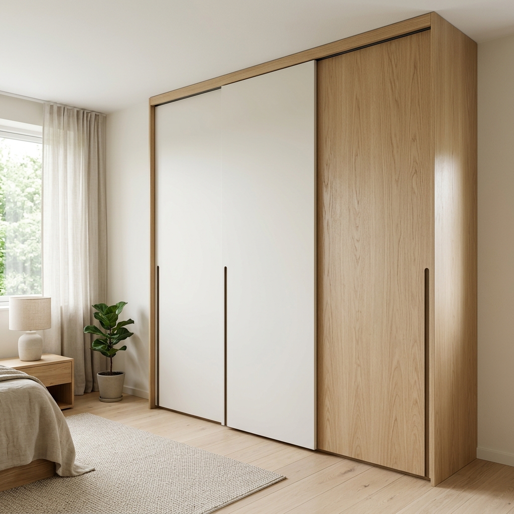 Вместительный шкаф-купе с белыми фасадами